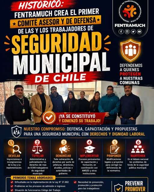 Trabajadores  y funcionarias municipales levantan iniciativa  para asesorar, capacitar y  proteger en temas de seguridad municipal